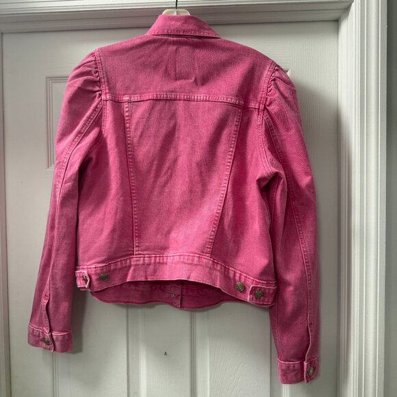 Gap × Barbie™ Adult Puff Sleeve Icon Denim Jacket size Medium NEW WITH TAGS - Picture 2 of 14